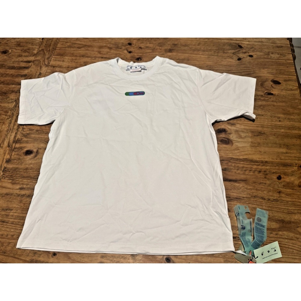Off-White Leaf Arrows White Graphic T-Shirt Sz L Short Sleeve Authentic NWT - Picture 2 of 16